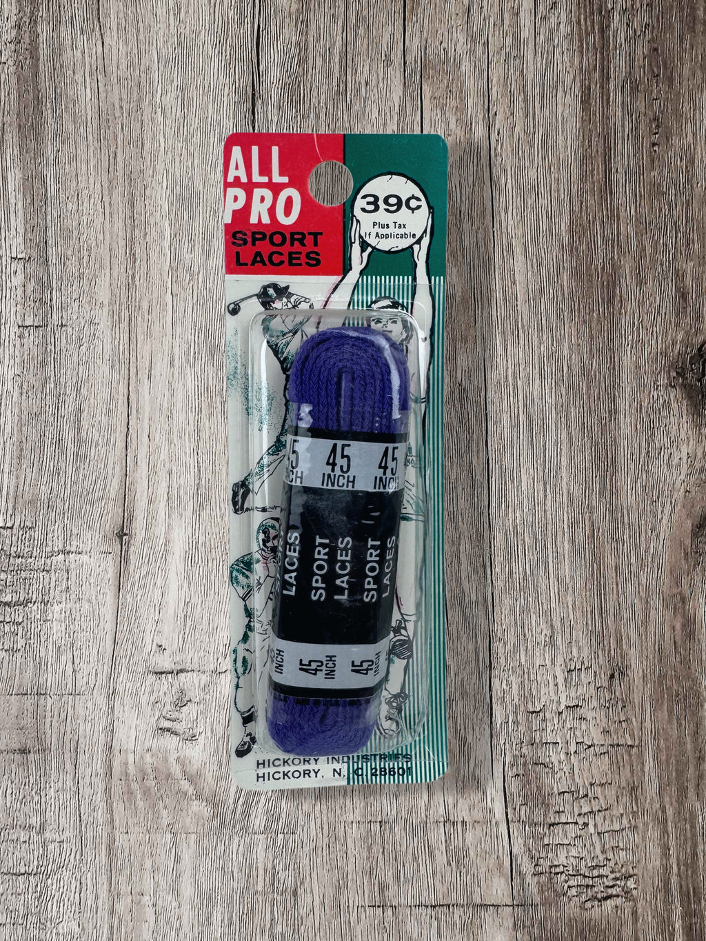 Vintage All Pro Sport Laces NOS Purple USA Hickory Industries 45"
