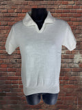 Vintage Dehen White V-Neck Cheer Sweater – Small Deadstock