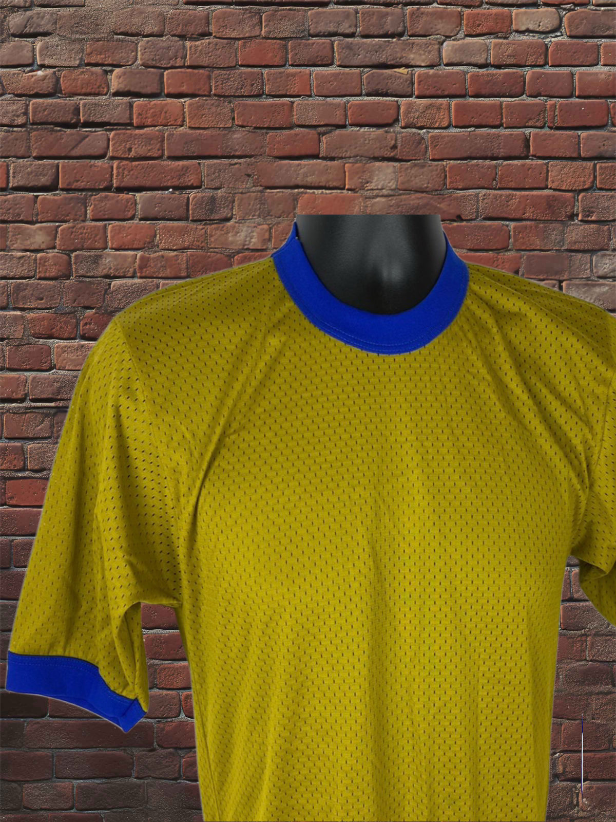 Vintage Russell Athletic 1970s Gold Tag Nylon Mesh Jersey | Old Gold Royal Blue Deadstock | Made in USA