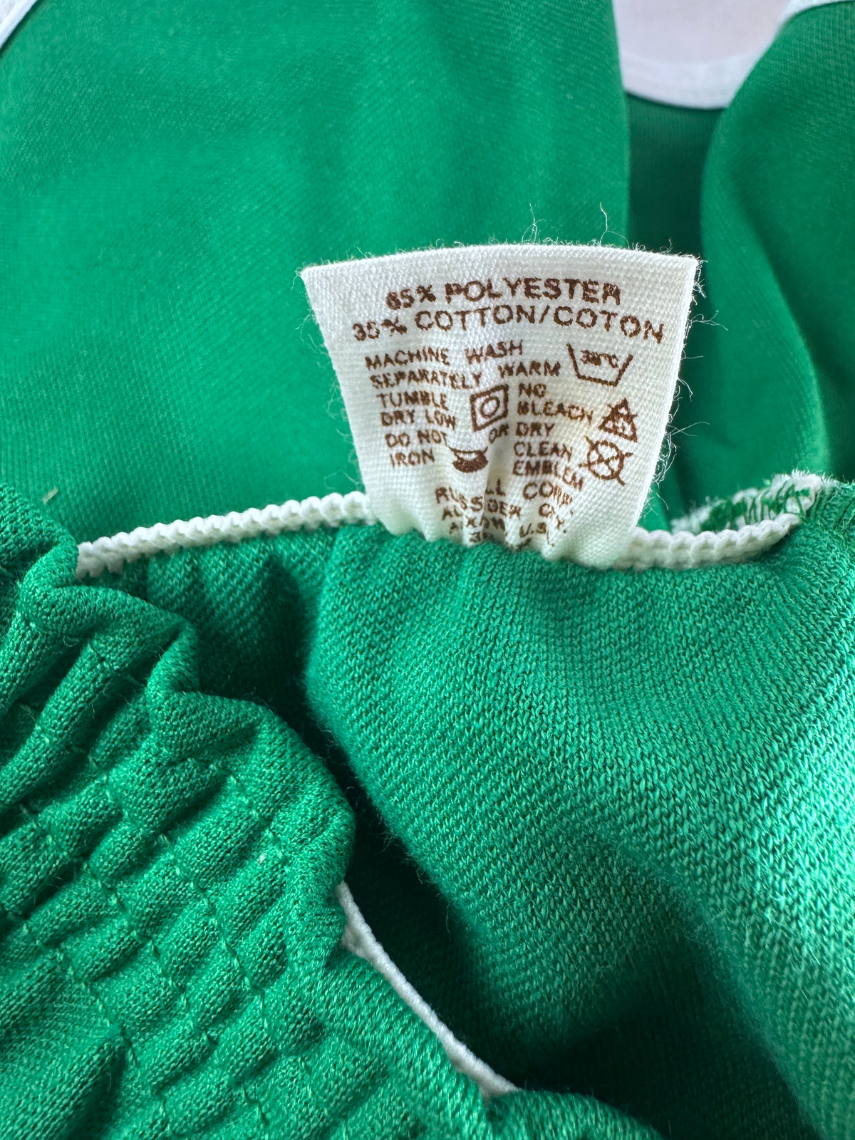 Vintage Russell Athletic XS Gym Shorts Kelley Green/White Deadstock NWOT Gold Tag 70s