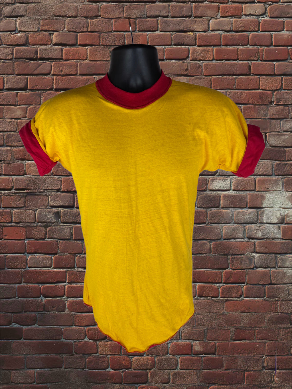 Vintage Russell Athletic Small Gold-Tag Reversible T-Shirt Deadstock Scarlet Red/Gold 70s