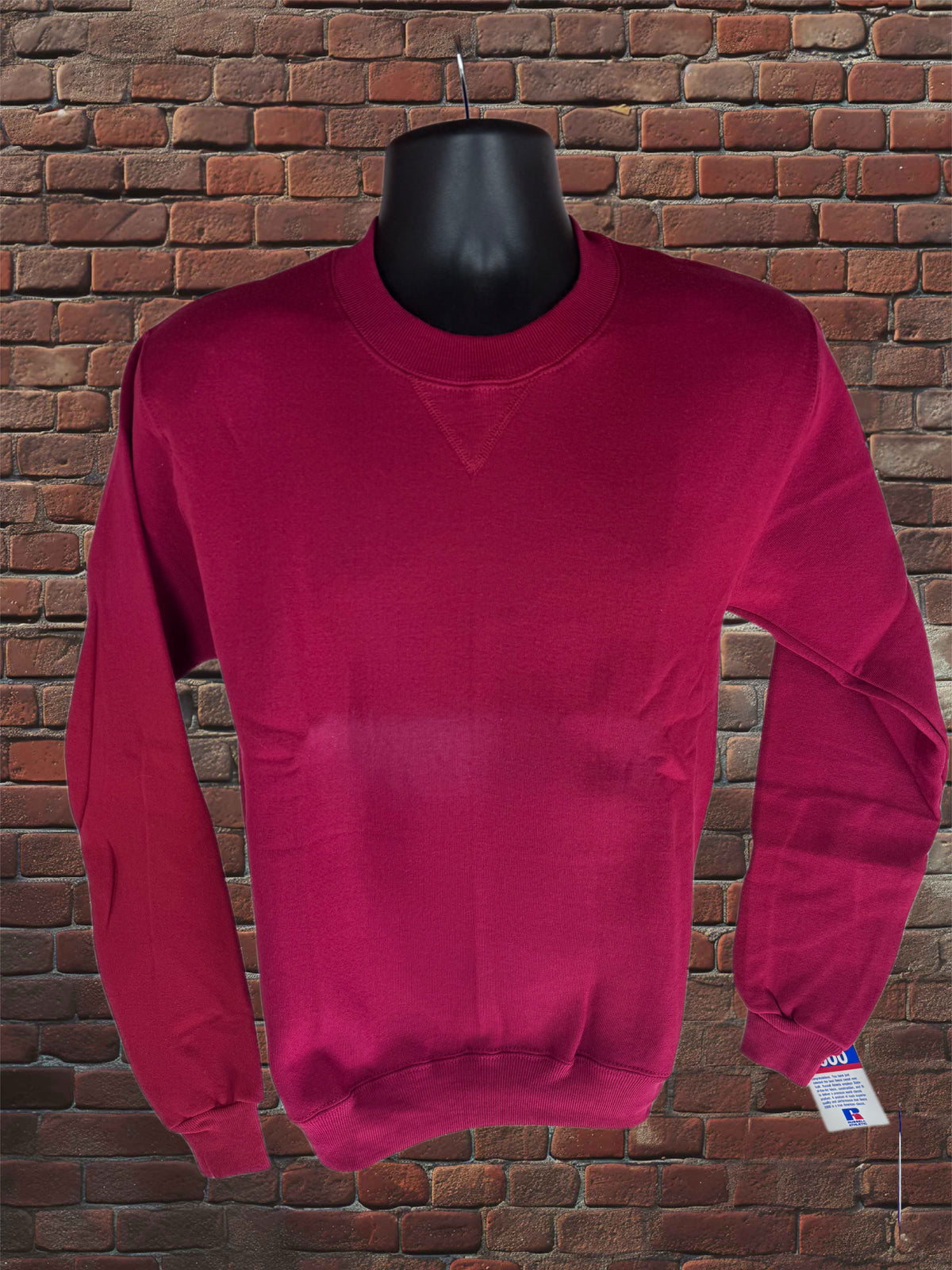Vintage Deadstock Russell Athletic Cardinal Red Sweatshirt Small Blue-Tag 1980s