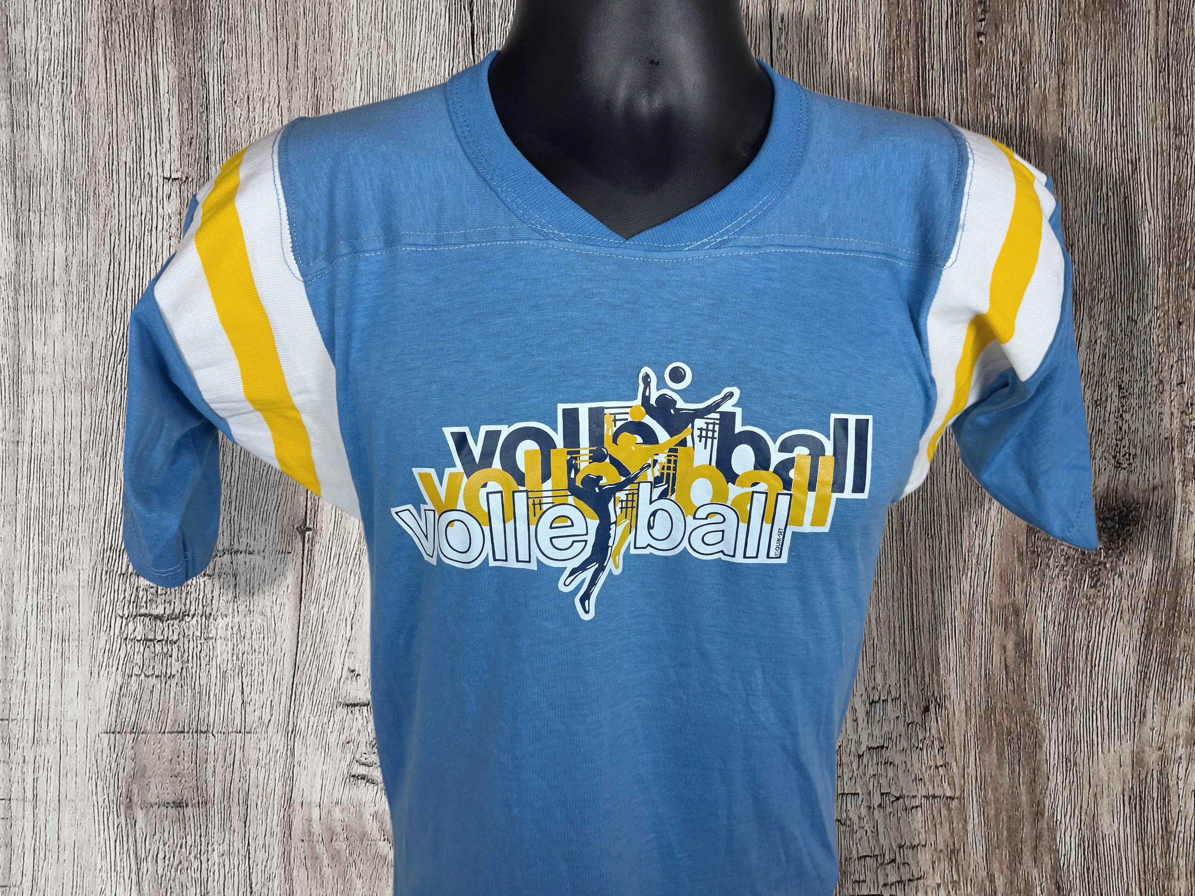 Hybrid Vintage Russell Athletic Gold-Tag Tee-USA Blank + Tru Vintage Volleyball Transfer (Small)