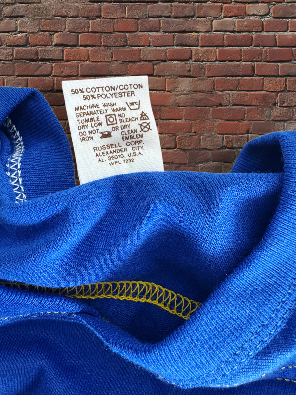 Vintage Russell Athletic Small Gold-Tag Streetwear T‑Shirt Deadstock NWOT Royal Blue-Gold