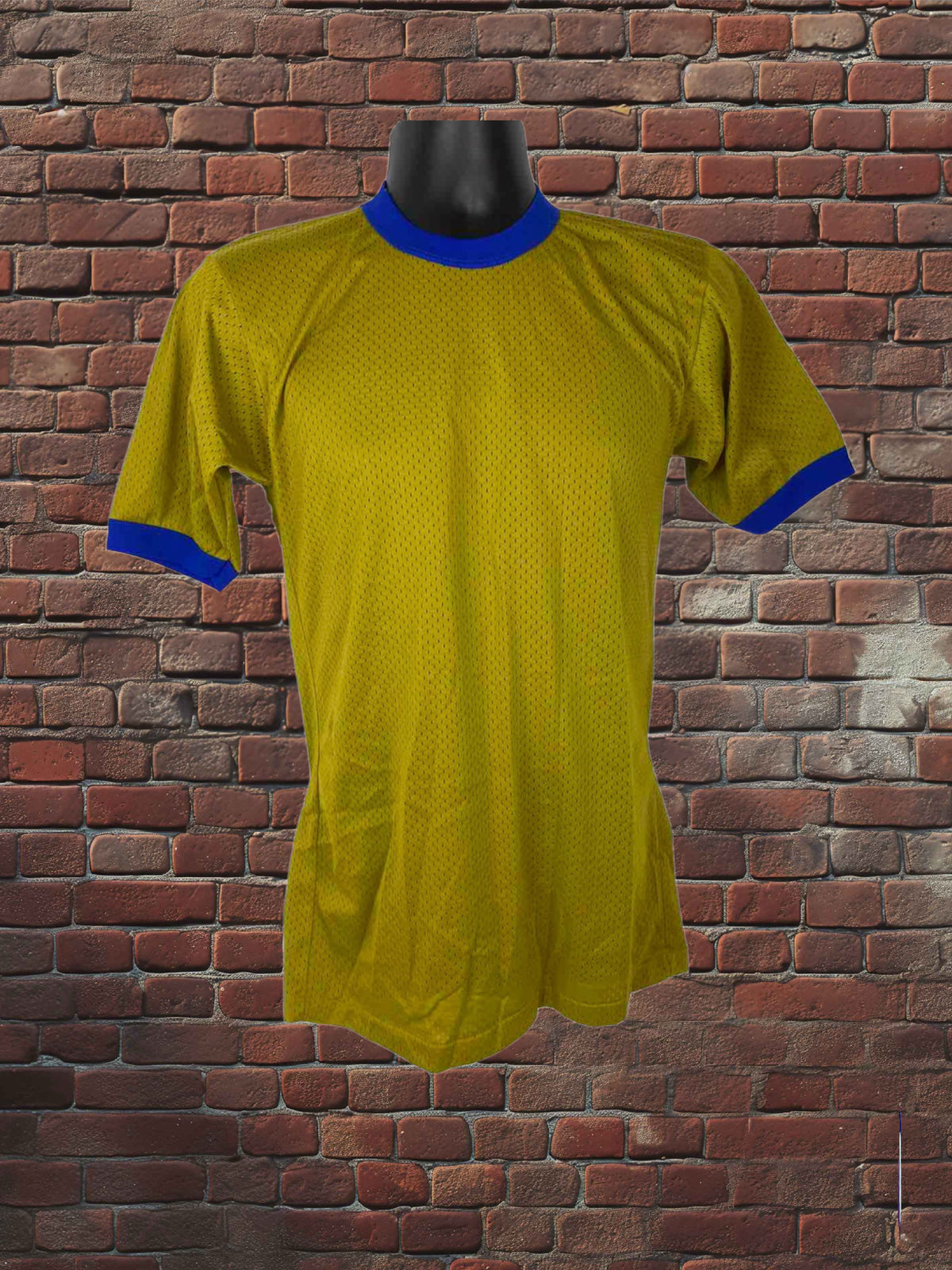 Vintage Russell Athletic 1970s Gold Tag Nylon Mesh Jersey | Old Gold Royal Blue Deadstock | Made in USA