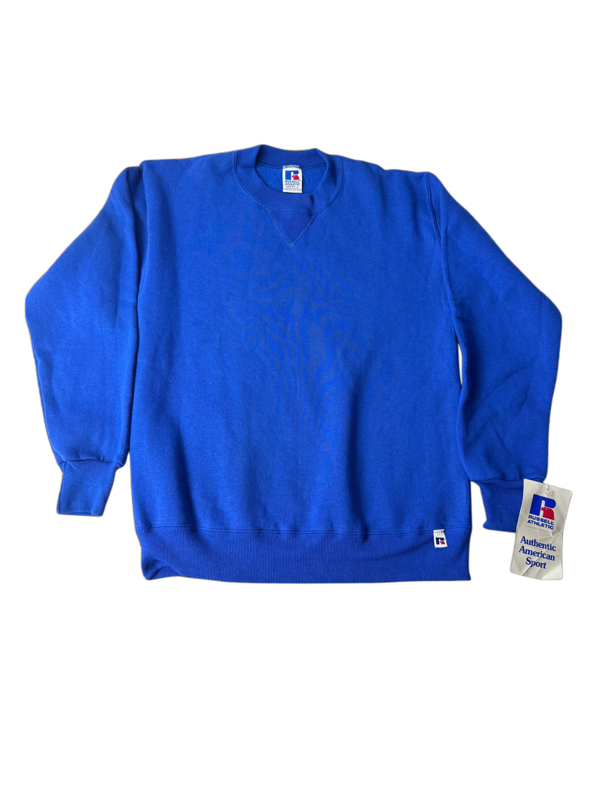 Vintage Deadstock Russell Athletic Royal Blue Youth Large Sweatshirt 1980s
