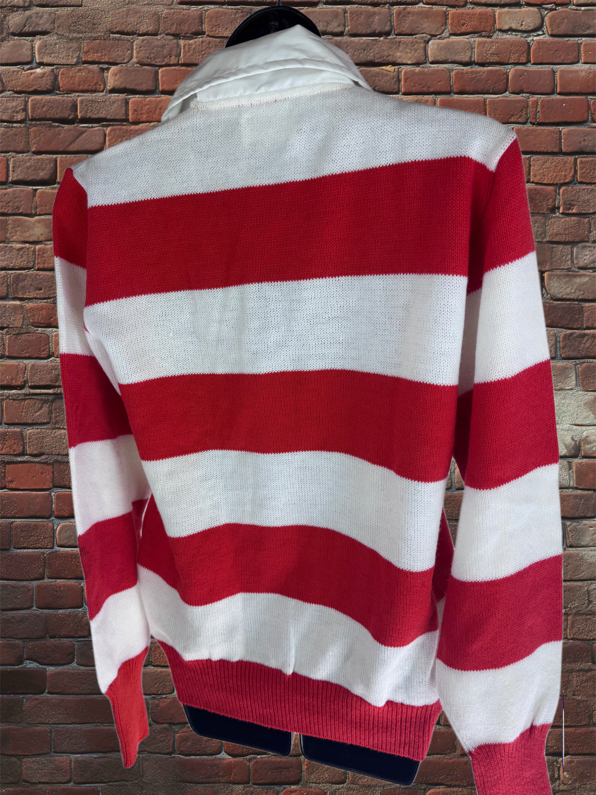 Vintage Dehen Red & White Striped Cheer Sweater – Large