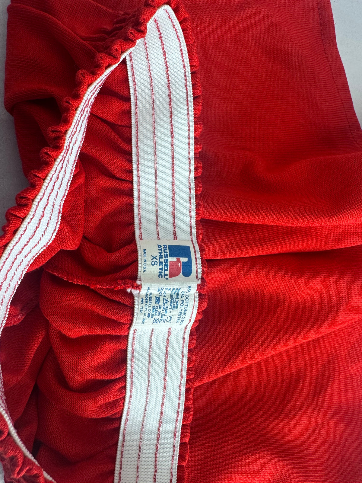 Vintage Russell Athletic XS Gym Shorts Scarlet Red Solid Deadstock NWOT Gold Tag 80s