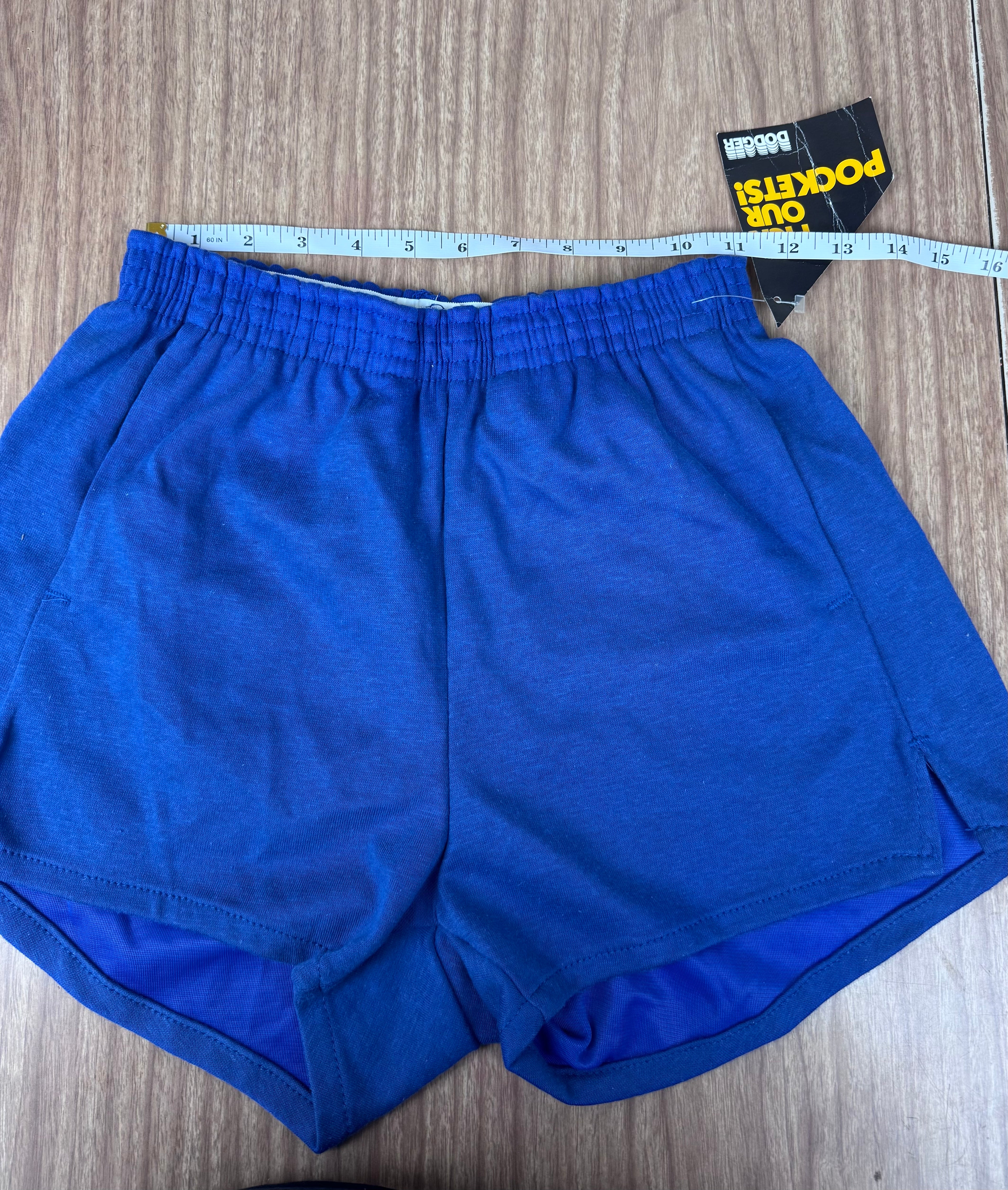 Vintage Dodger “Pockets” Gym Shorts NWT 80s Deadstock Blue (Medium)