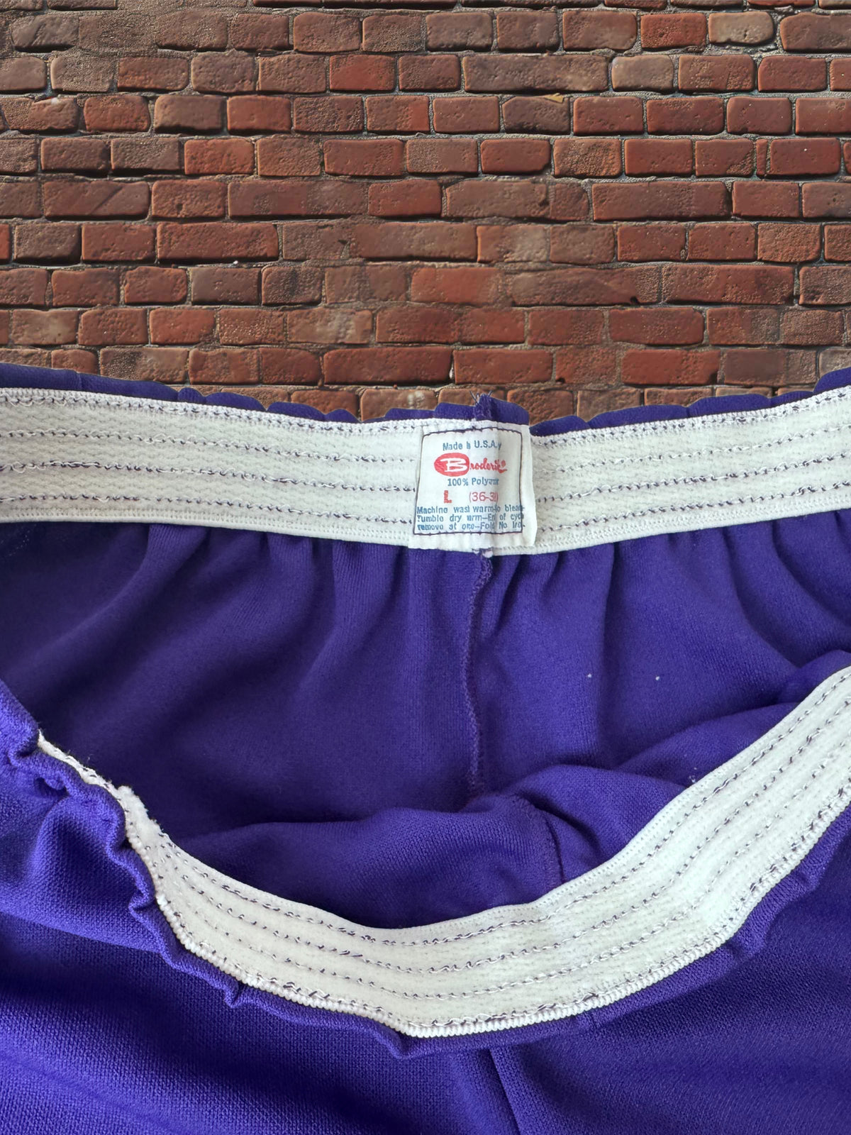 Vintage Broderick Large Gym Shorts Deadstock NWOT-Purple/White