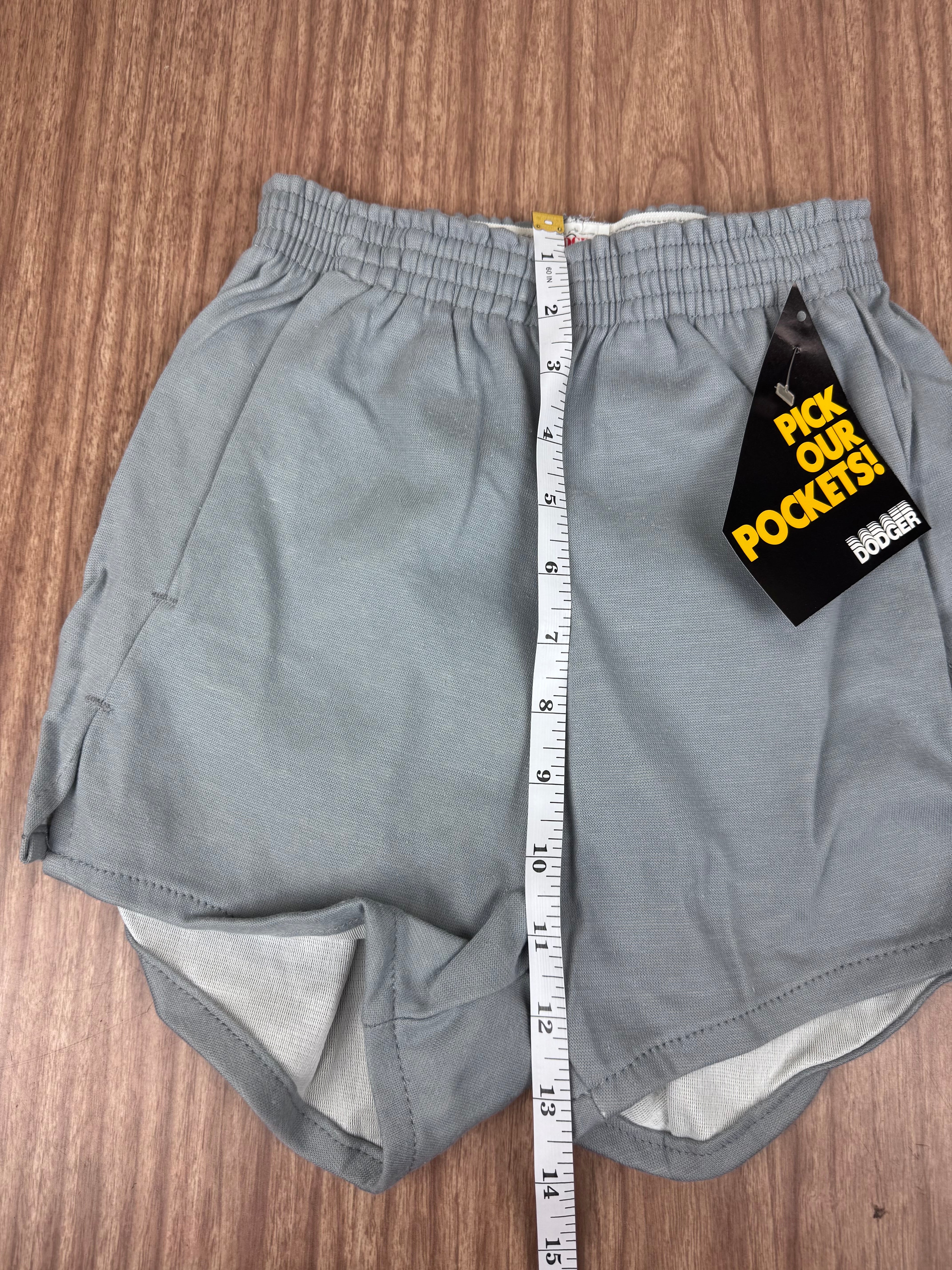 Vintage Dodger “Pockets” Gym Shorts NWT 80s Deadstock Gray (Small)