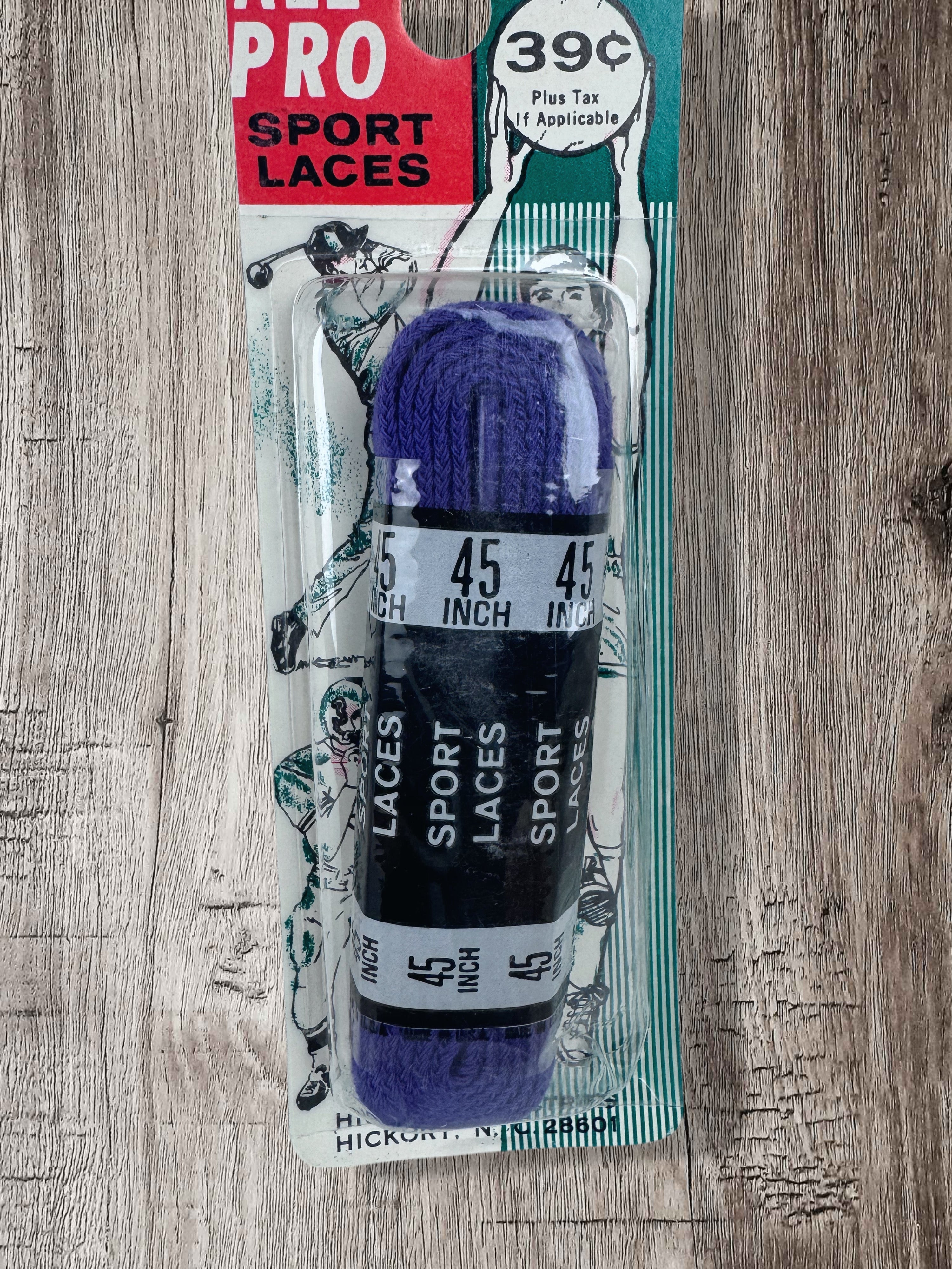 Vintage All Pro Sport Laces NOS Purple USA Hickory Industries 45"
