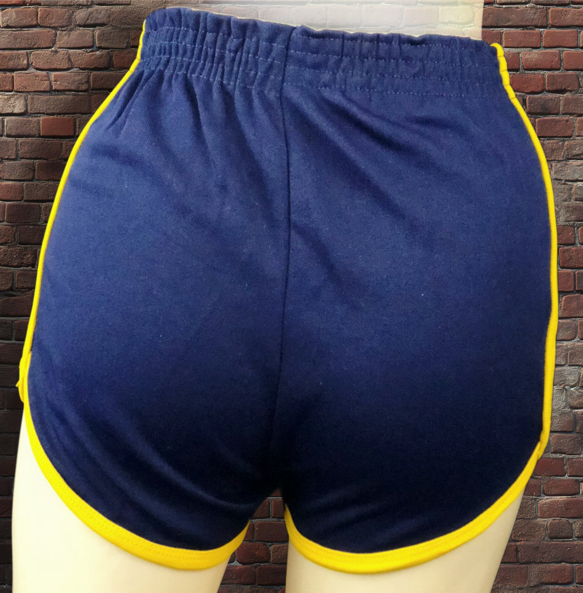 Vintage Russell Athletic XS Gym Shorts Navy/Gold Deadstock NWOT Gold Tag 70s