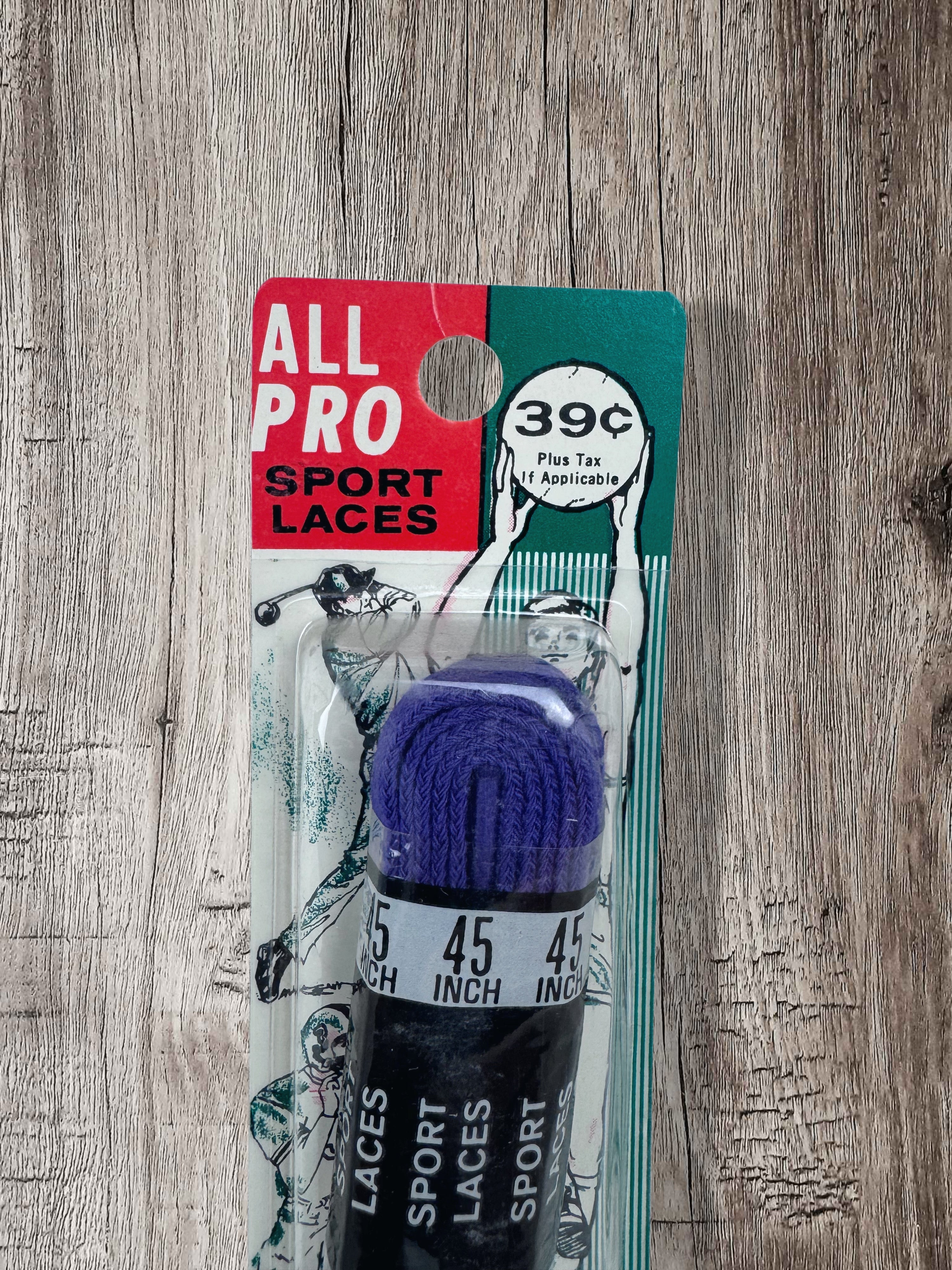 Vintage All Pro Sport Laces NOS Purple USA Hickory Industries 45"