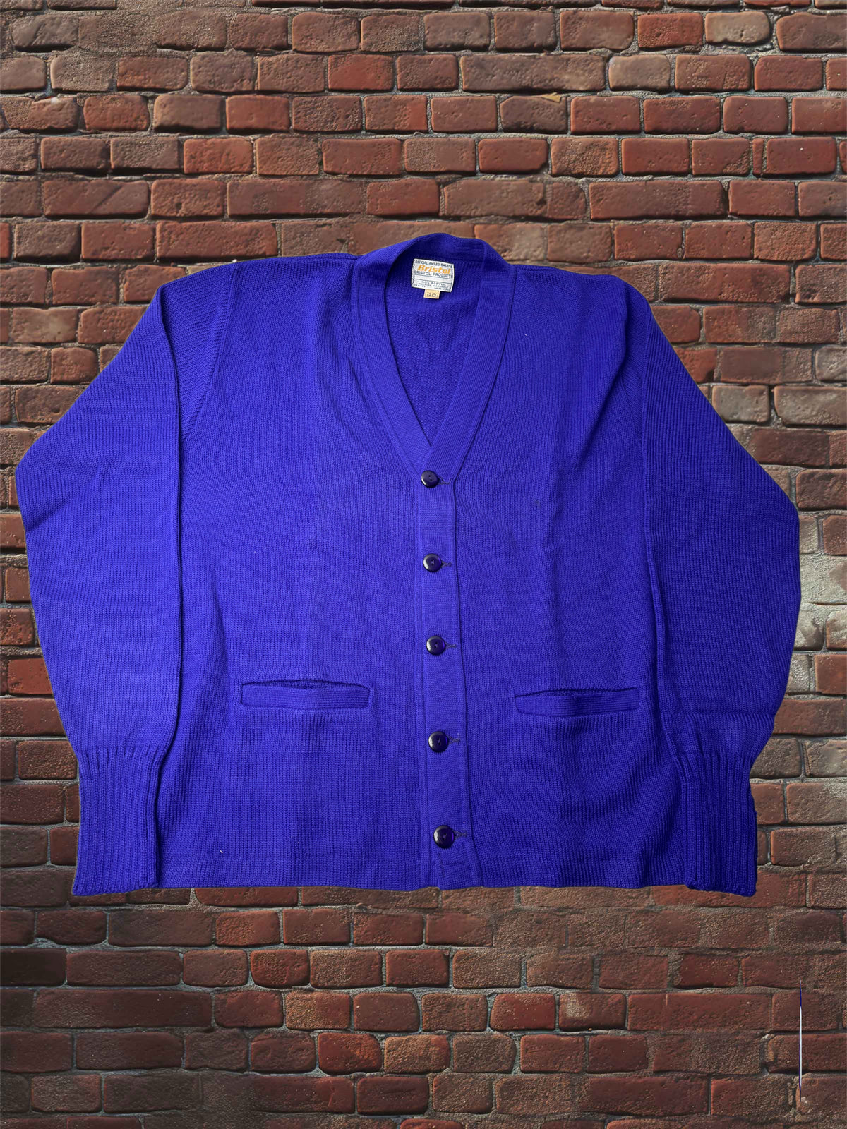Vintage Bristol Products Official Award Sweater — Purple, Size 48, NOS Deadstock