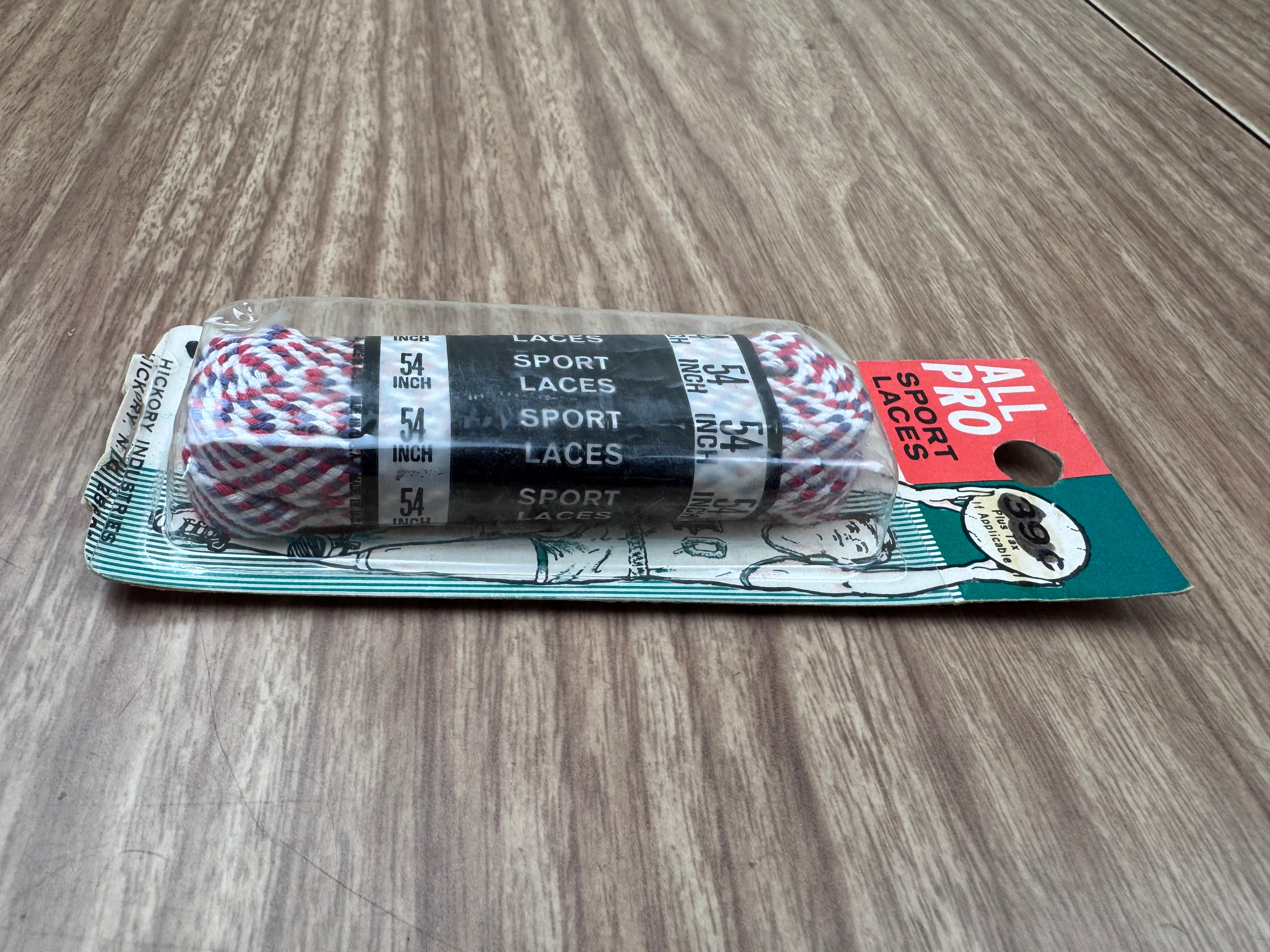 Vintage All Pro Sport Laces NOS Red White Blue USA Hickory Industries