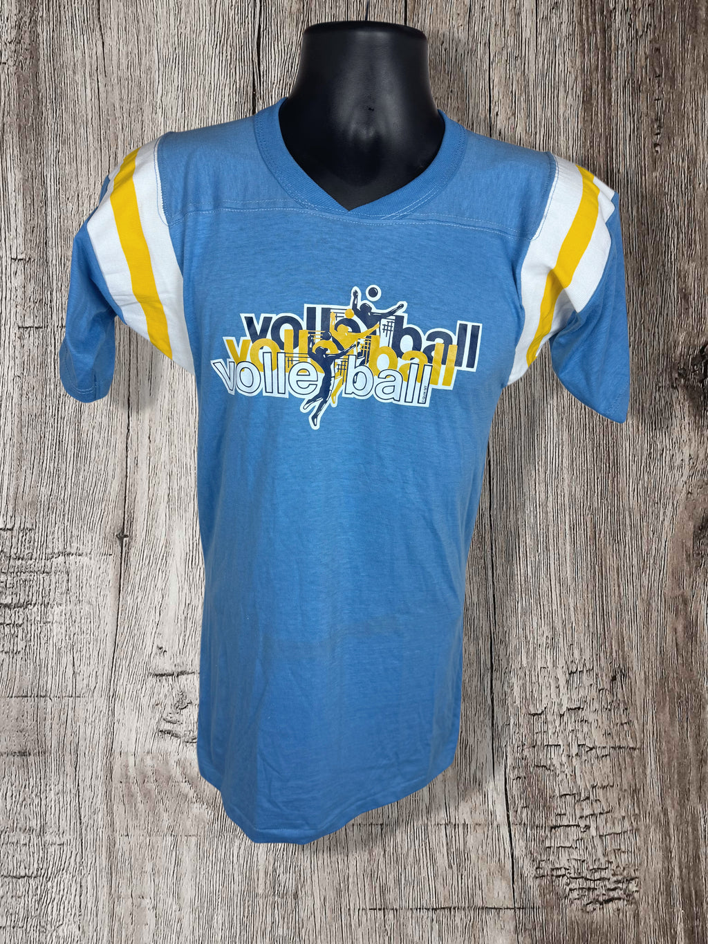Hybrid Vintage Russell Athletic Gold-Tag Tee-USA Blank + Tru Vintage Volleyball Transfer (Small)