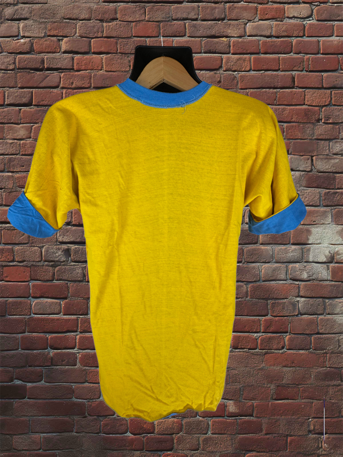Vintage Russell Athletic Large Gold-Tag Reversible T-Shirt Deadstock Columbia Blue/Gold 70s