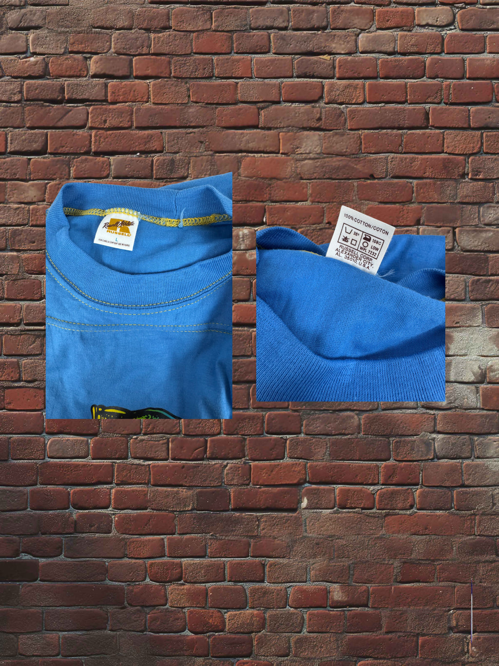 Drop Zero — Outfit 4 (Large) — Russell Hybrid Tee + Dodger Gym Shorts + Tube Socks Blue Gold