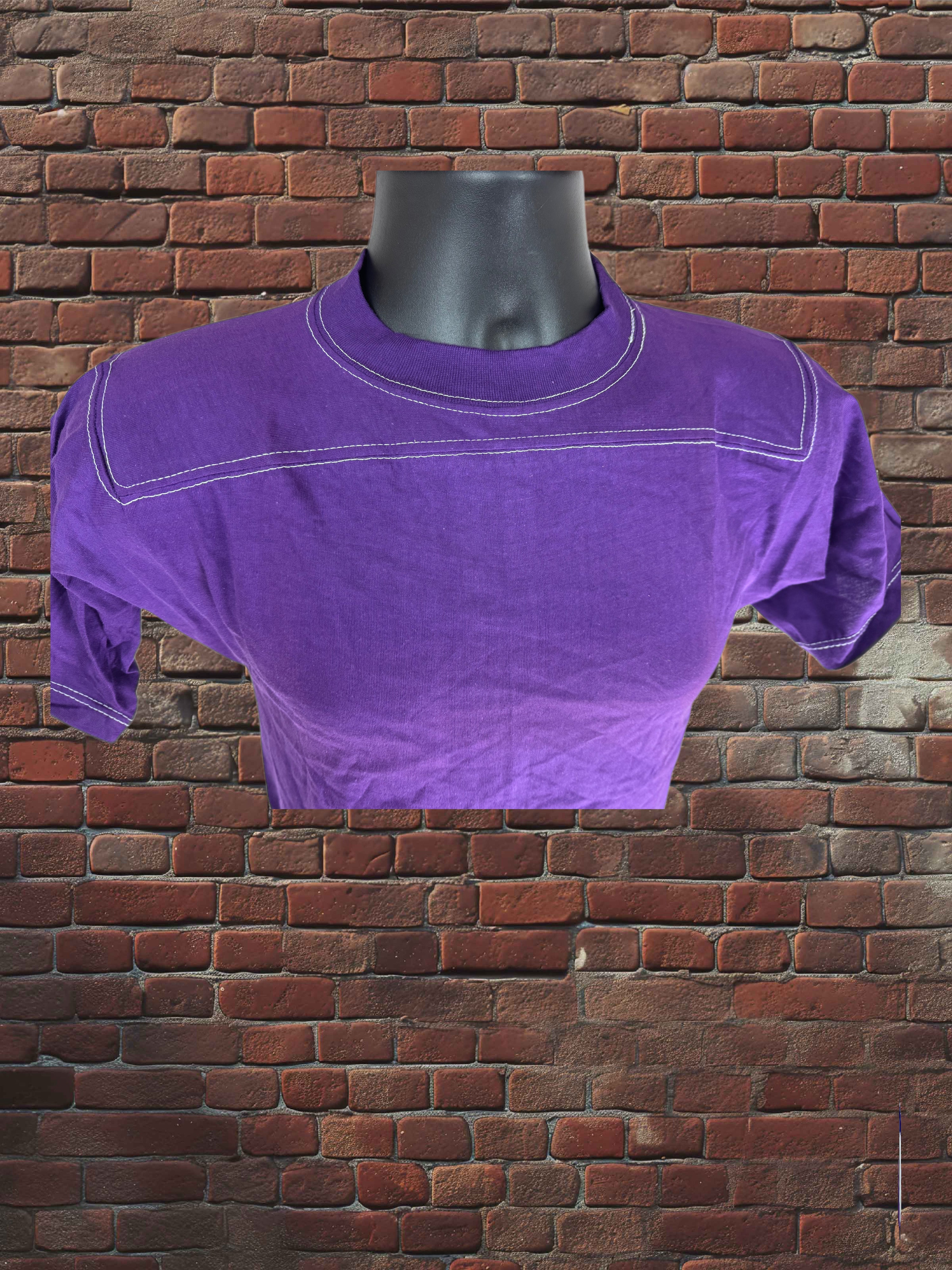 Vintage Russell Athletic XS Gold-Tag Streetwear T‑Shirt Deadstock NWOT Purple White