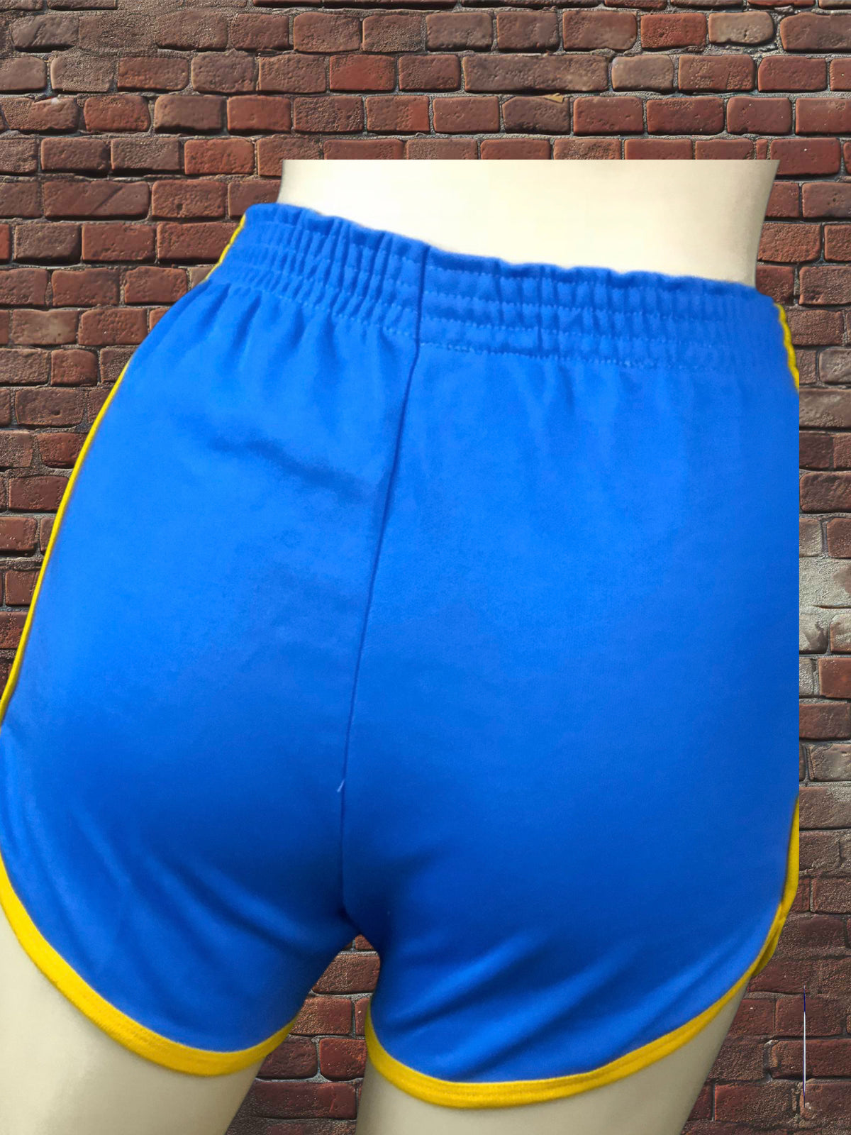 Vintage Russell Athletic XS Gym Shorts Columbia Blue/Gold Deadstock NWOT Gold Tag 70s