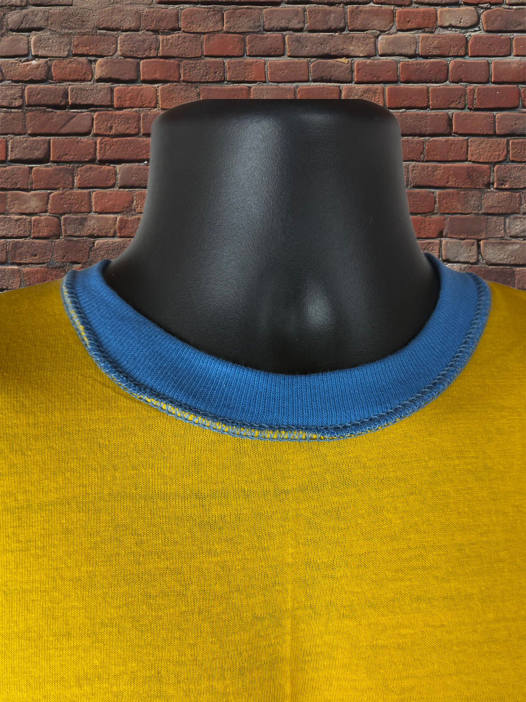 Vintage Russell Athletic Large Gold-Tag Reversible T-Shirt Deadstock Columbia Blue/Gold 70s