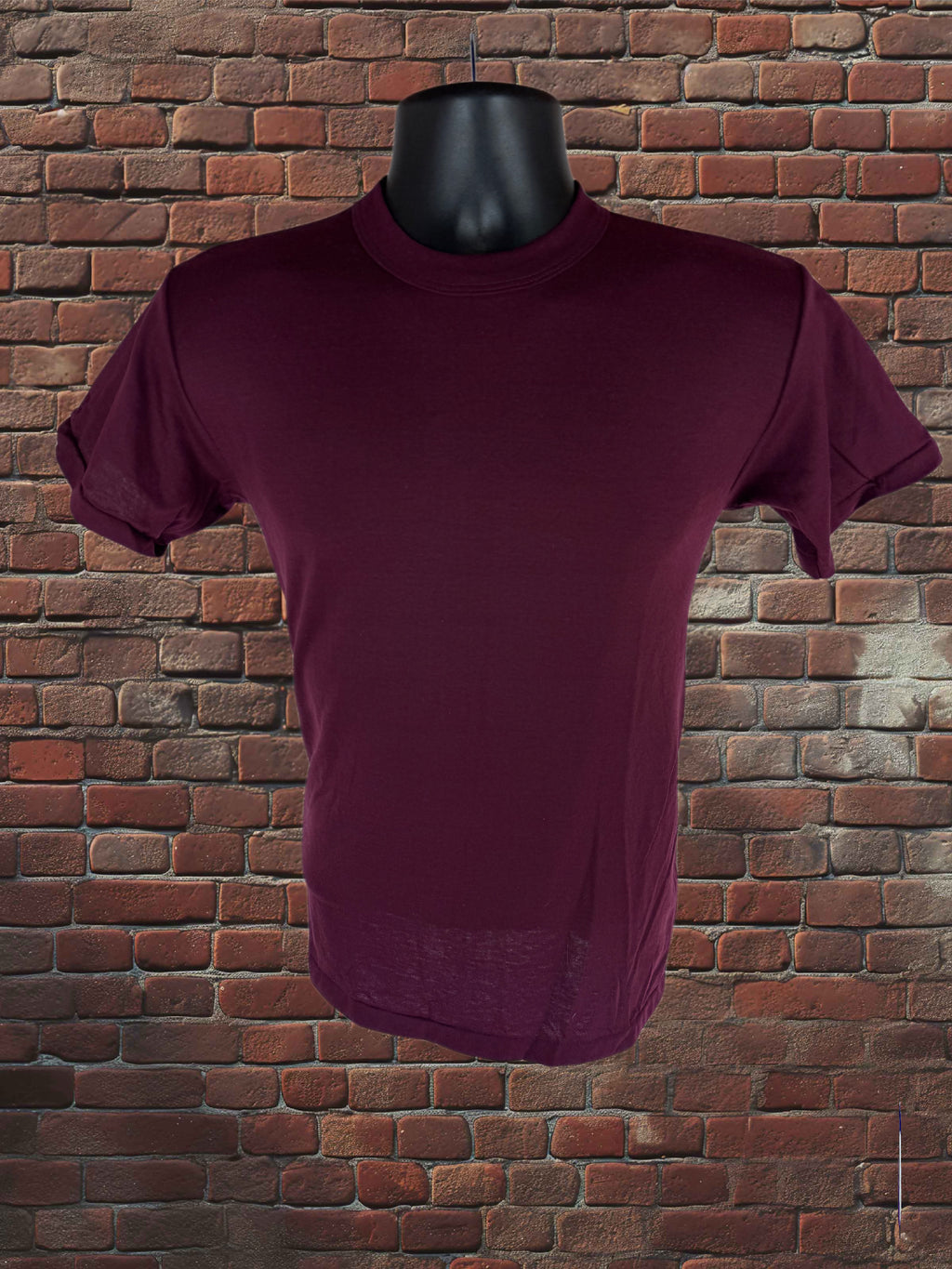 Vintage Russell Athletic 1980s T-shirt Small Maroon Deadstock-50/50-Made in USA