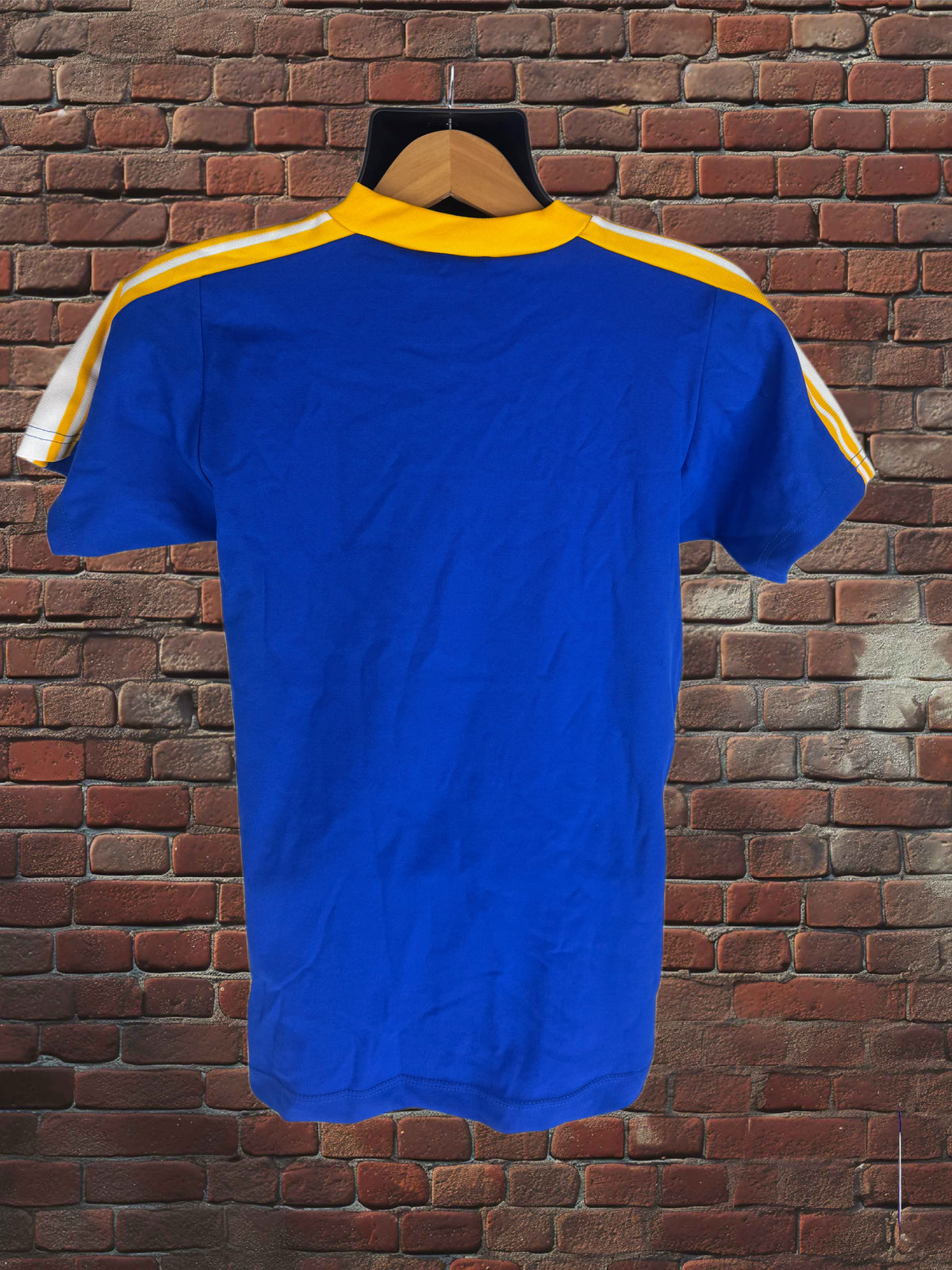Vintage Russell Athletic 1970s Gold-Tag Nylon Jersey Royal Blue Gold White Deadstock