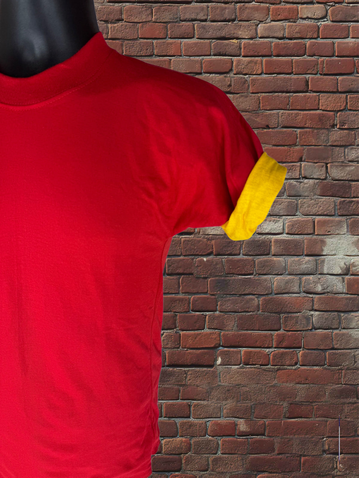 Vintage Russell Athletic Small Gold-Tag Reversible T-Shirt Deadstock Scarlet Red/Gold 70s