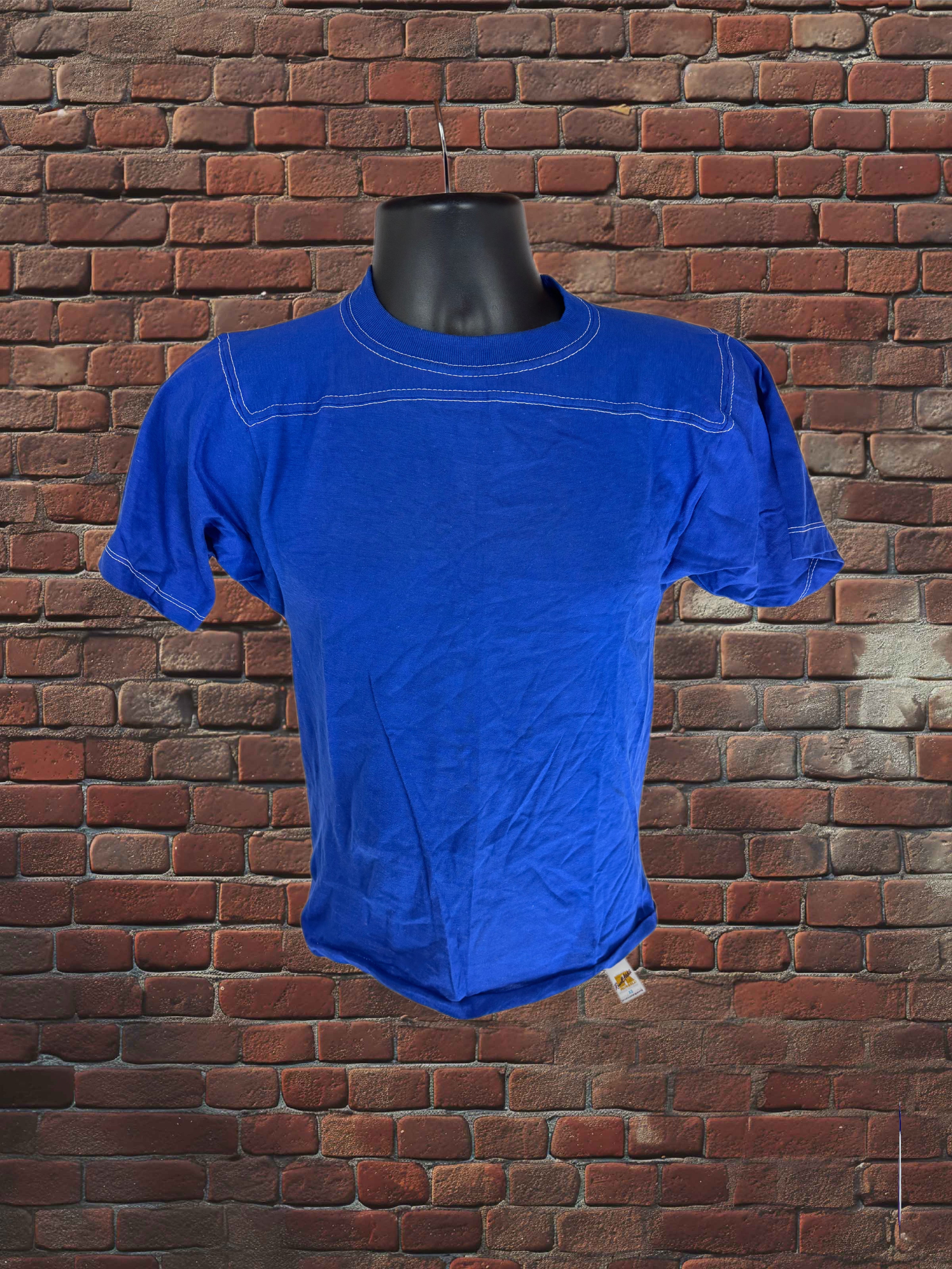 Vintage Russell Athletic XS Gold-Tag Streetwear T‑Shirt Deadstock NWOT Royal Blue-White