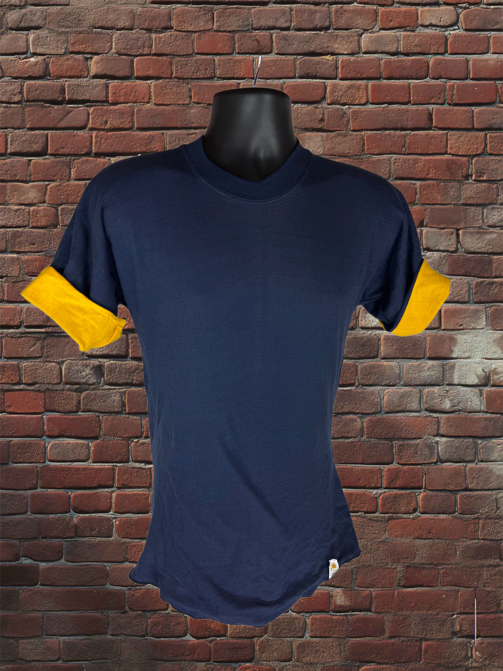 Vintage Russell Athletic Medium Gold-Tag Reversible T-Shirt Deadstock Navy Blue/Gold 70s