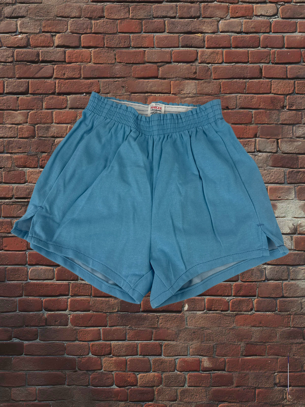 Deadstock Dodger Gym Shorts Columbia Blue 100% Orlon Vintage Athletic Shorts Made in USA