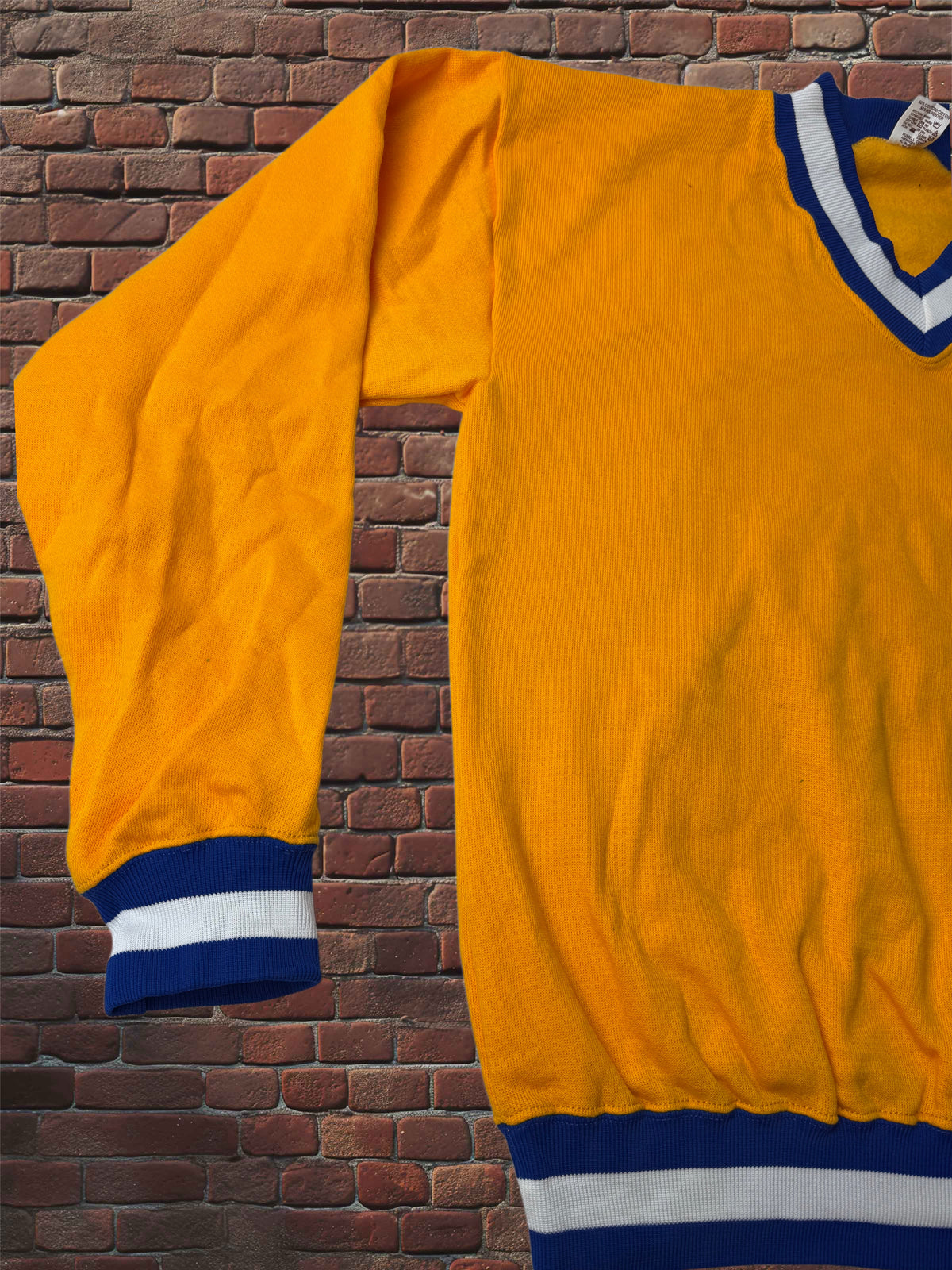 Vintage Russell Athletic Gold Tag Varsity Sweatshirt – Gold/Royal Blue, Medium