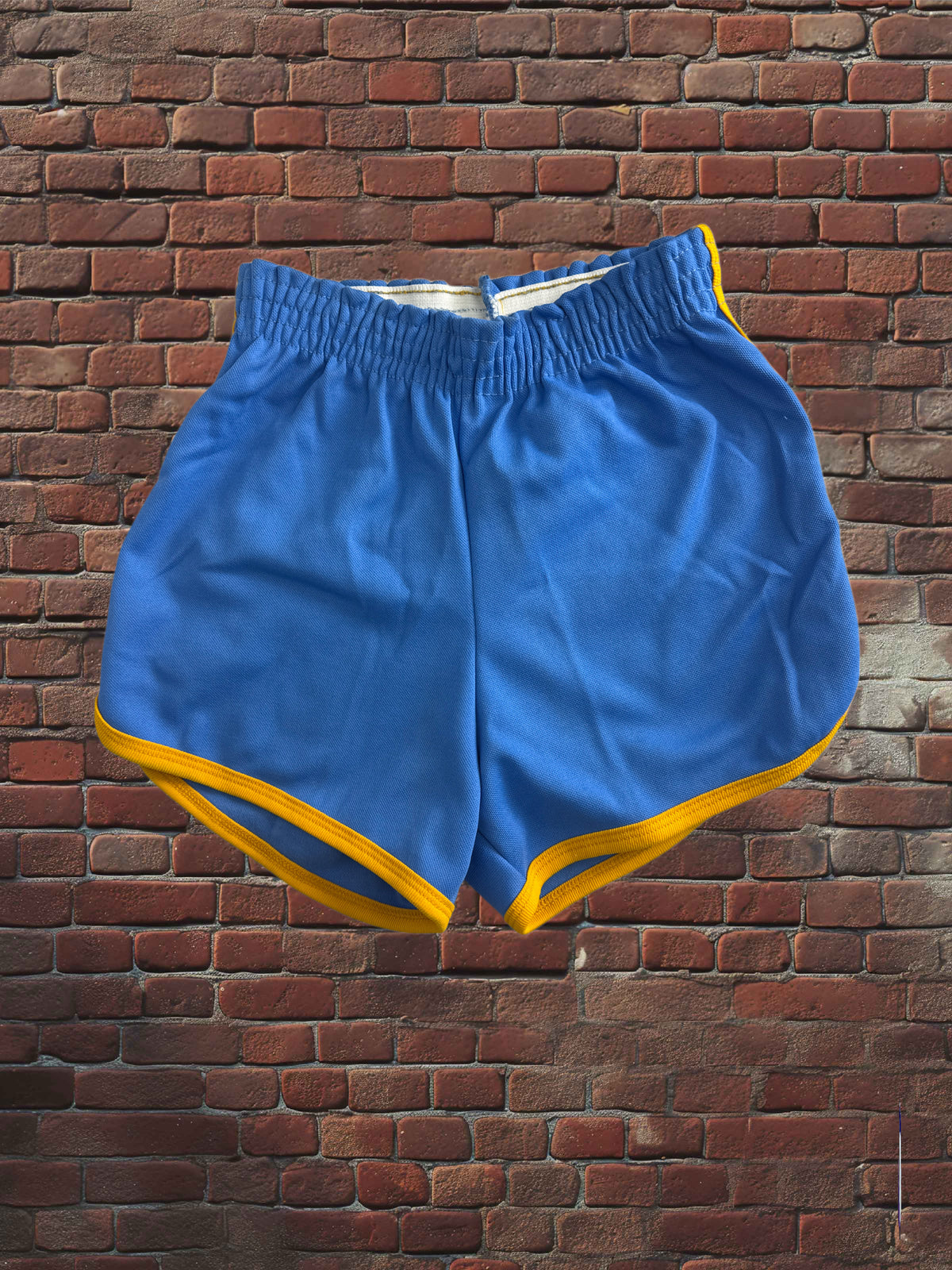 Vintage Russell Athletic XS Gym Shorts Columbia Blue/Gold Deadstock NWOT Gold Tag 70s