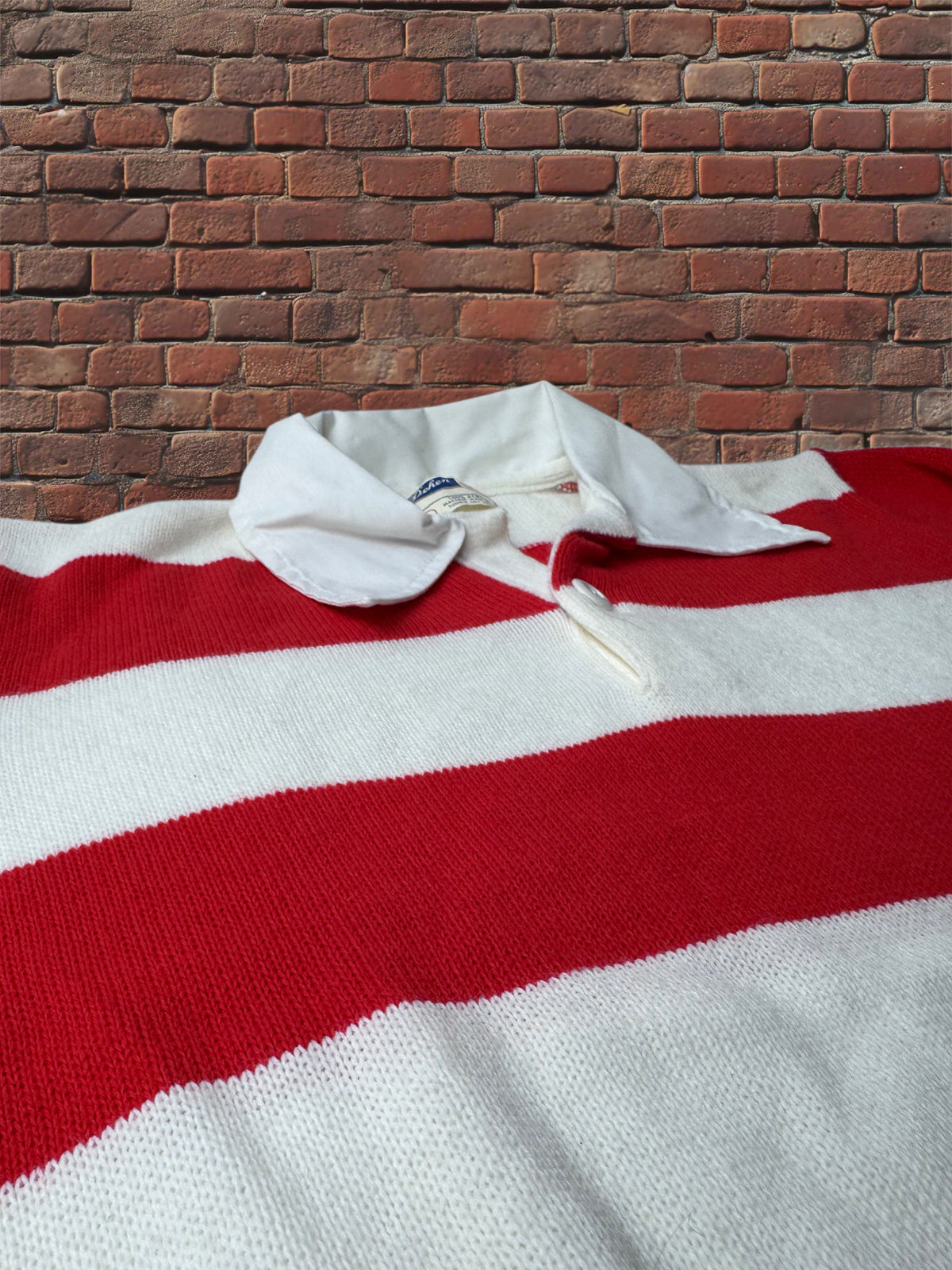 Vintage Dehen Red & White Striped Cheer Sweater – Large