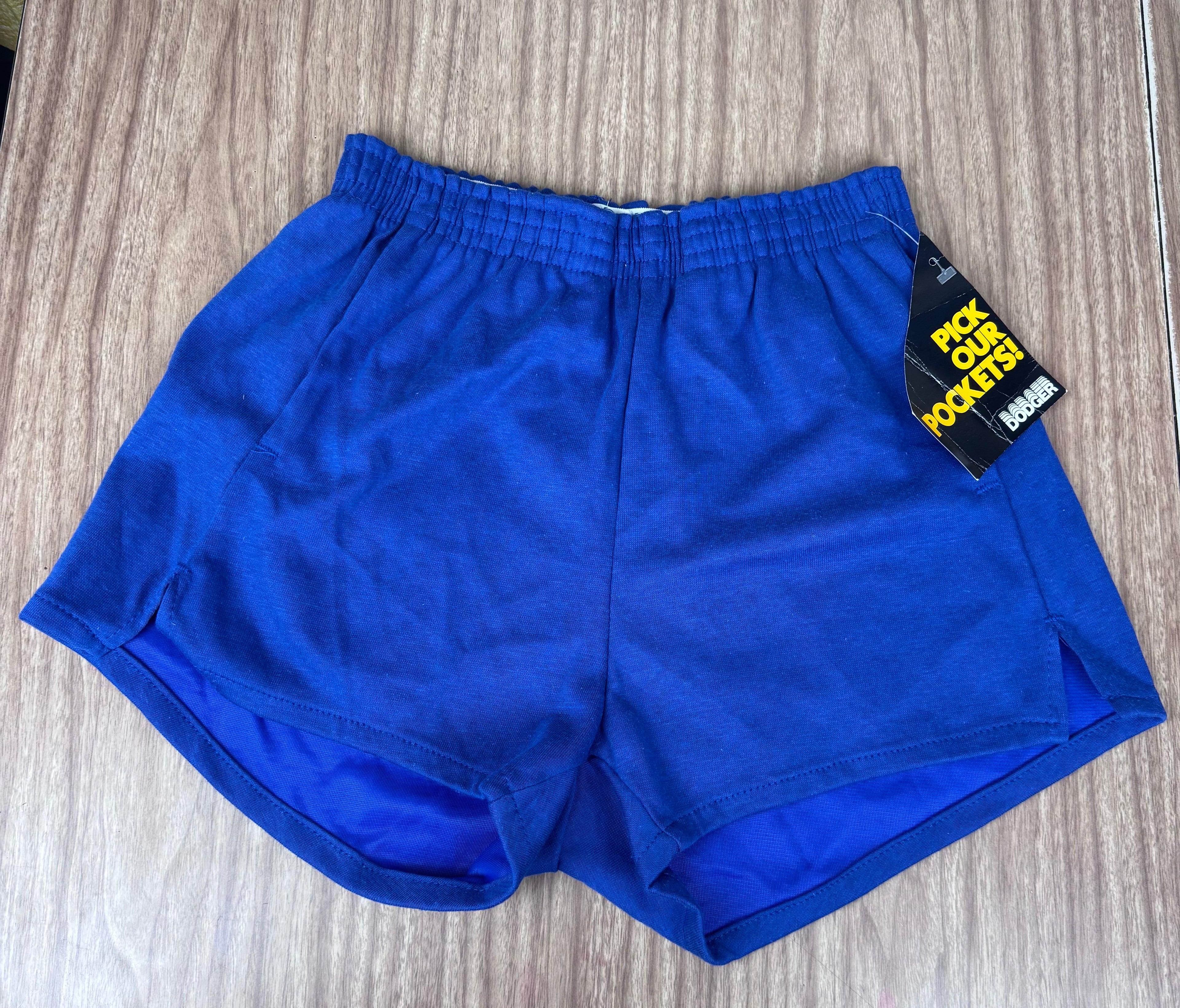Vintage Dodger “Pockets” Gym Shorts NWT 80s Deadstock Blue (Medium)