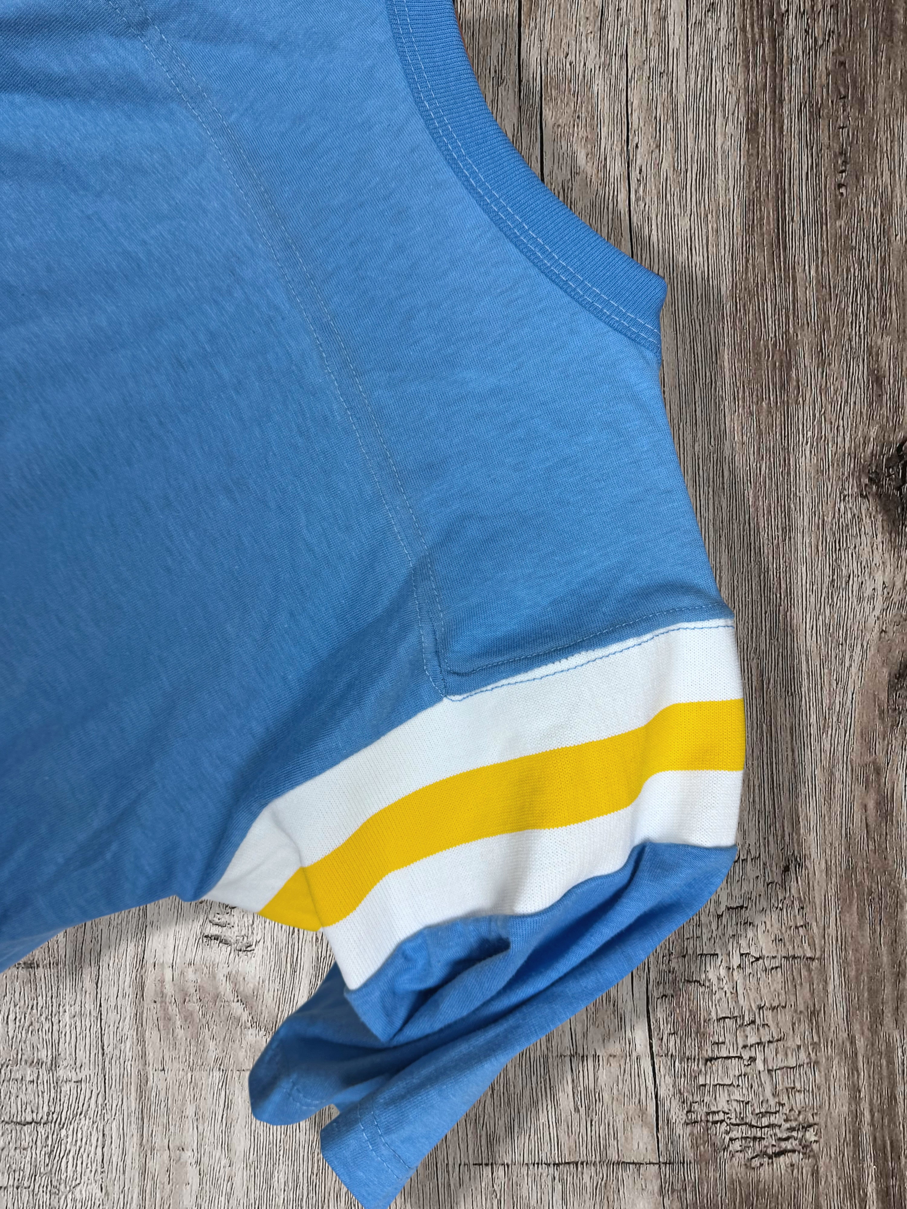 Hybrid Vintage Russell Athletic Gold-Tag Tee-USA Blank + Tru Vintage Volleyball Transfer (Small)
