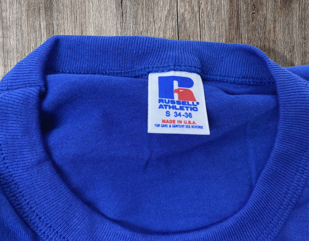 Vintage Russell Athletic Royal Blue T‑Shirt – Made in USA – Size Small – 50/50 Blend