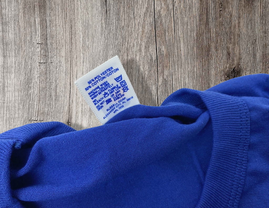Vintage Russell Athletic Royal Blue T‑Shirt – Made in USA – Size Small – 50/50 Blend