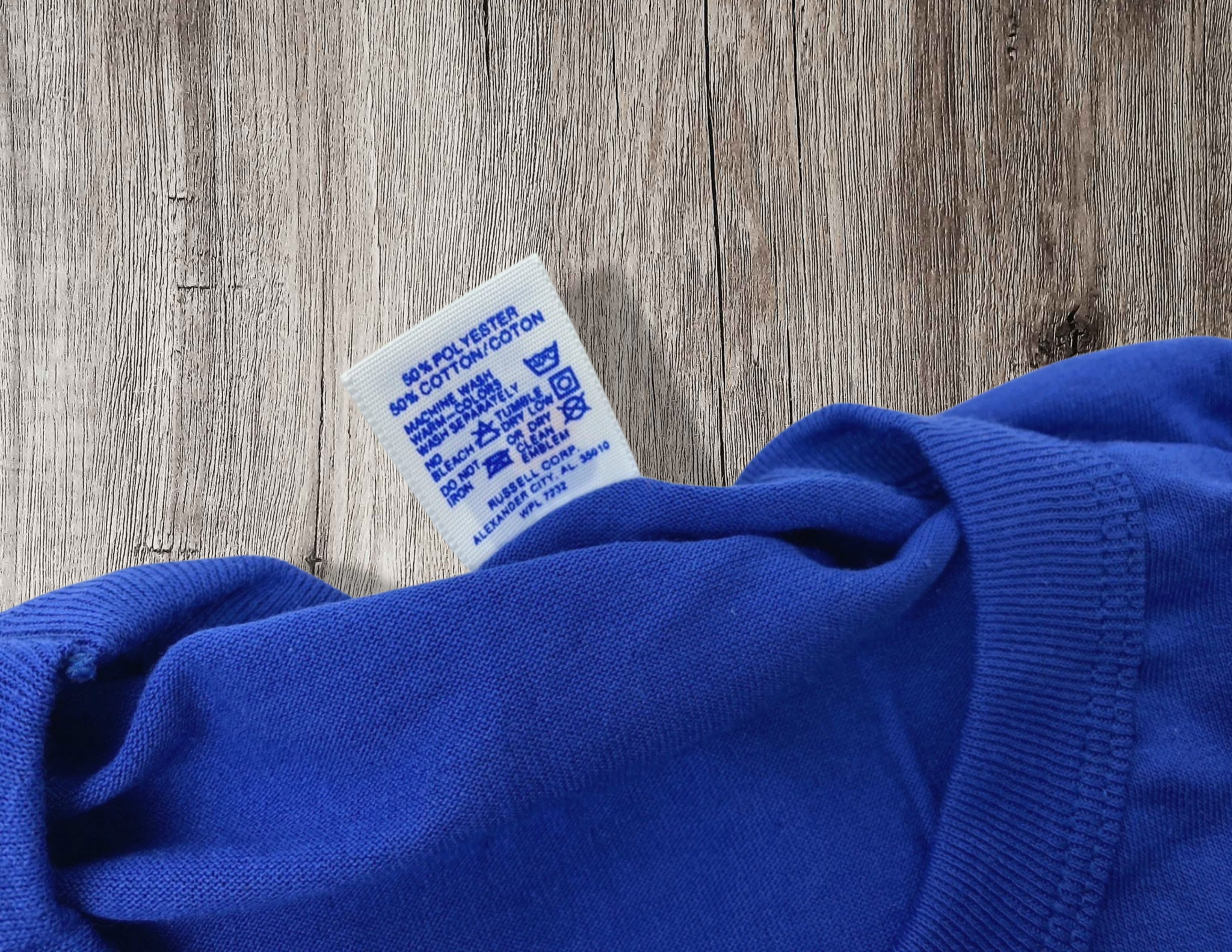 Vintage Russell Athletic Royal Blue T‑Shirt – Made in USA – Size Small – 50/50 Blend
